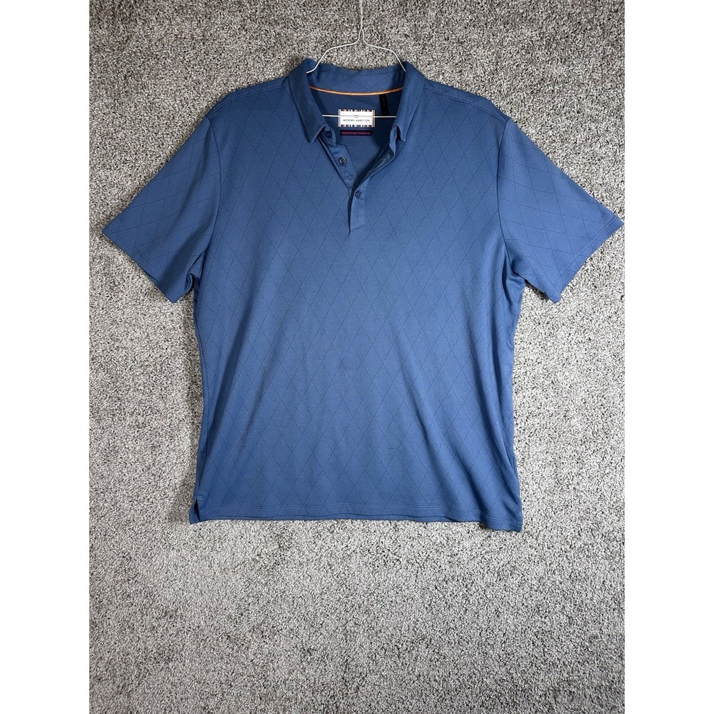 Modern Ambition Delightfully Technical Blue Polo‎ Shirt XL EUC!